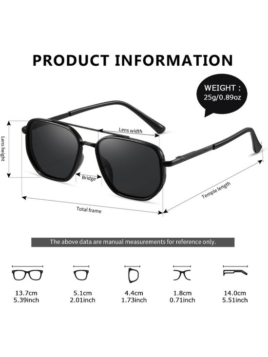 Women\'s Black Tangle Free Polarized Aviator Retro Square Metal Frame Sunglasses main image 6
